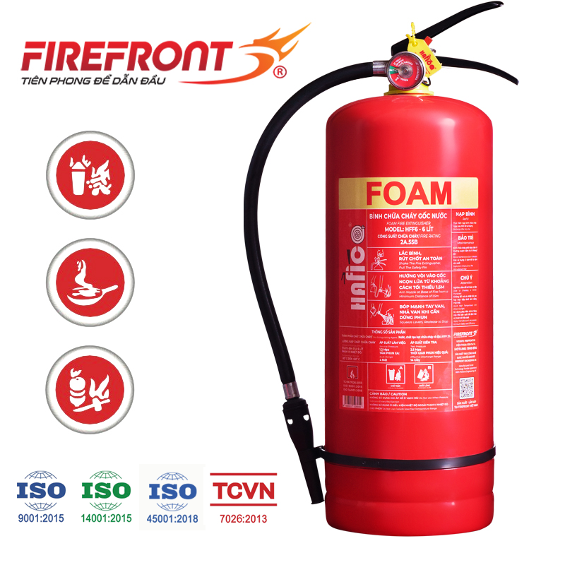 Bình chữa cháy bọt foam 6L Hafico