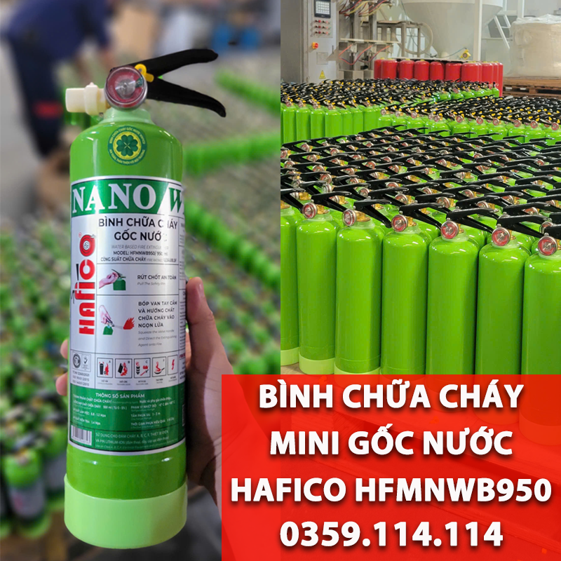 bình chữa cháy mini gốc nước hafico HFMNWB950